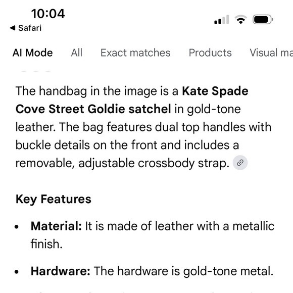 Kate Spade Cove Street Gold Metallic Satchel - Picture 14 of 14